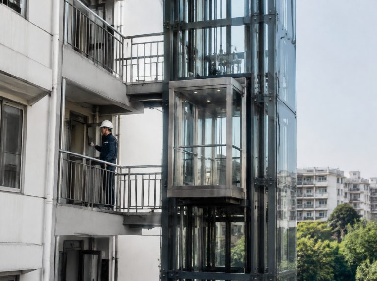 河源旧楼加建观光电梯
